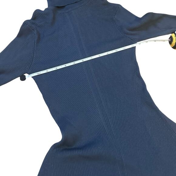 Zara Blue Ribbed Turtleneck Sheath Dress e - Picture 6 of 8